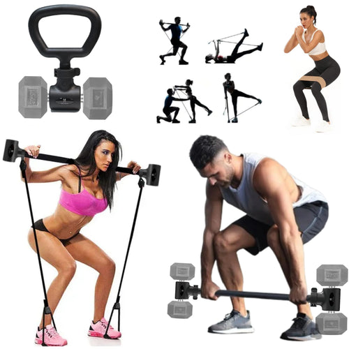 Dumbbell barbell converter bar set. Dumbbell kettlebell converter. Dumbbell converter to barbell. Kettle grip for dumbbells. Attachment for dumbbells